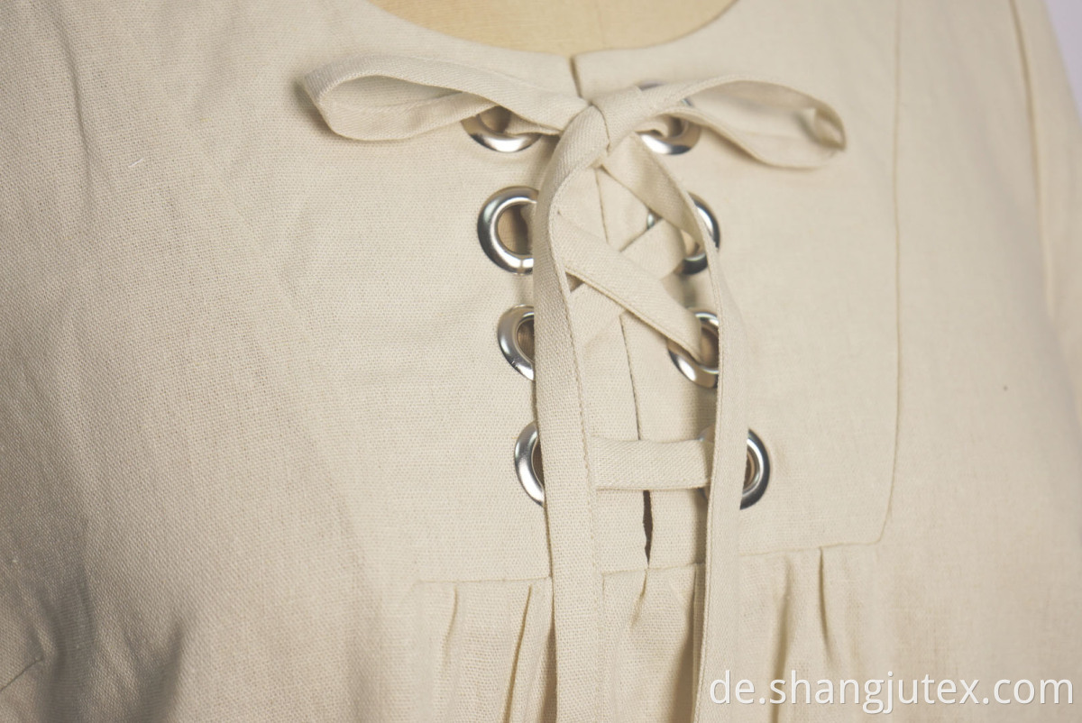 front V shape neck with drawstring 